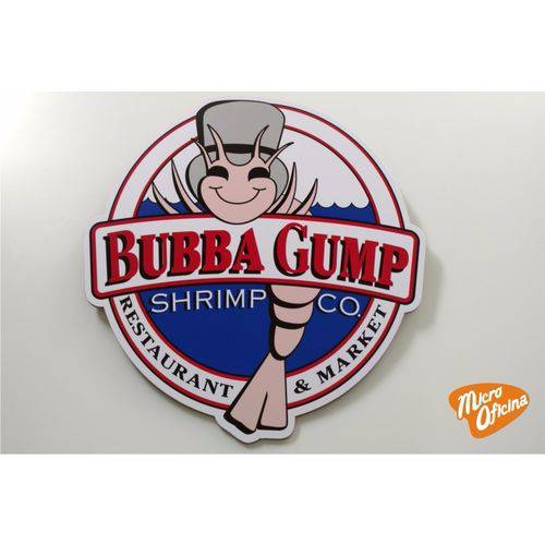 Tamanhos, Medidas e Dimensões do produto Quadro Decorativo Placa Bubba Gump Mdf 3mm Bar