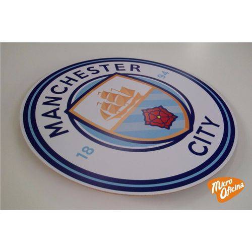 Tamanhos, Medidas e Dimensões do produto Quadro Decorativo Placa Manchester City Mdf 3mm Time Futebol