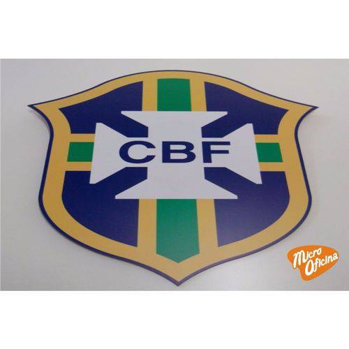Tamanhos, Medidas e Dimensões do produto Quadro Decorativo Placa Seleção Brasileira CBF Mdf 3mm