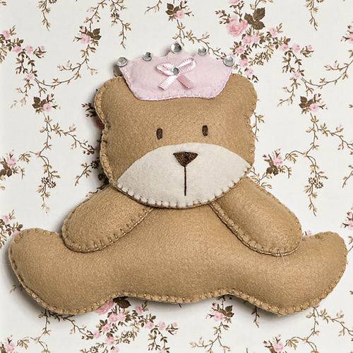 Tamanhos, Medidas e Dimensões do produto Quadro Decorativo Ursa Princesa Quarto Bebê Infantil Menina