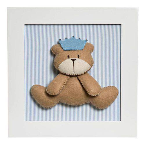 Tamanhos, Medidas e Dimensões do produto Quadro Decorativo Urso Príncipe Quarto Bebê Infantil Menino