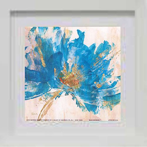 Tamanhos, Medidas e Dimensões do produto Quadro Floral Azul II com Vidro 22x22cm - Kapos