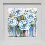 Tamanhos, Medidas e Dimensões do produto Quadro Floral Rosas Azul com Vidro 22x22cm - Kapos