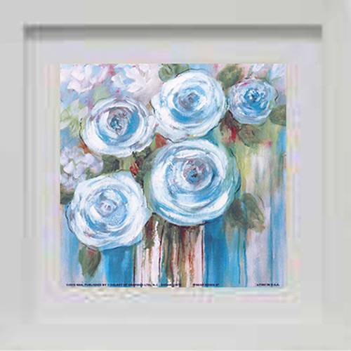 Tamanhos, Medidas e Dimensões do produto Quadro Floral Rosas Azul II com Vidro 22x22cm - Kapos