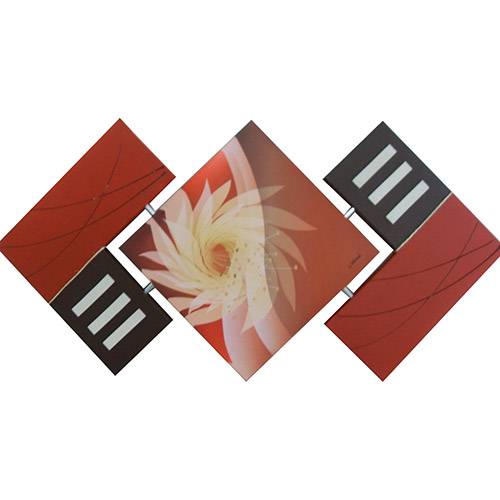 Tamanhos, Medidas e Dimensões do produto Quadro Floral Trio Losango (125x65x4cm) Uniart