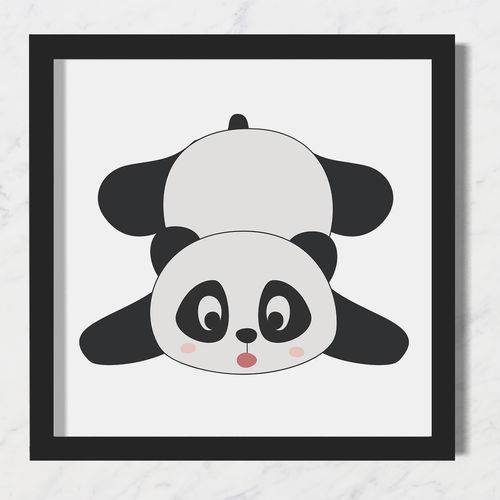 Tamanhos, Medidas e Dimensões do produto Quadro Infantil Bebê Panda Esparramado - 20x20 - Preto