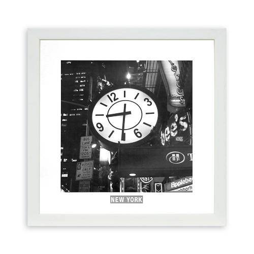 Tamanhos, Medidas e Dimensões do produto Quadro New York Relógio Kapos Branco 33x33cm