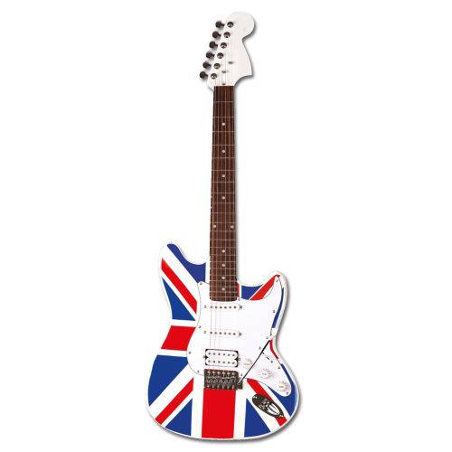 Tamanhos, Medidas e Dimensões do produto Quadro Placa Decorativa Formato - Guitarra Inglaterra