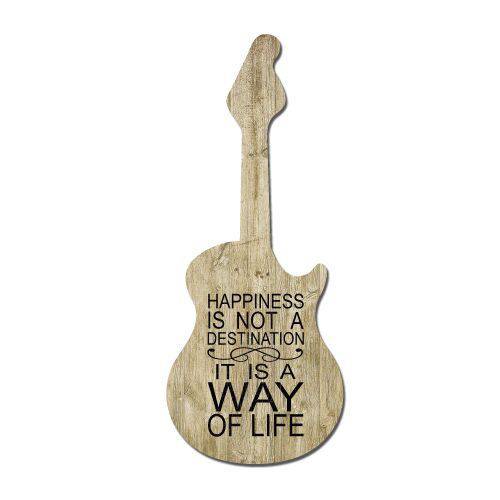 Tamanhos, Medidas e Dimensões do produto Quadro Placa Decorativa Formato - Guitarra Way Of Live