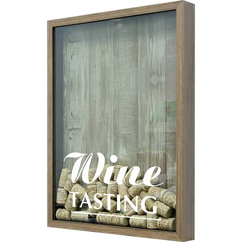 Tamanhos, Medidas e Dimensões do produto Quadro Porta-Rolhas de Vinho Natural Wine Tasting 22x27x4cm - Kapos