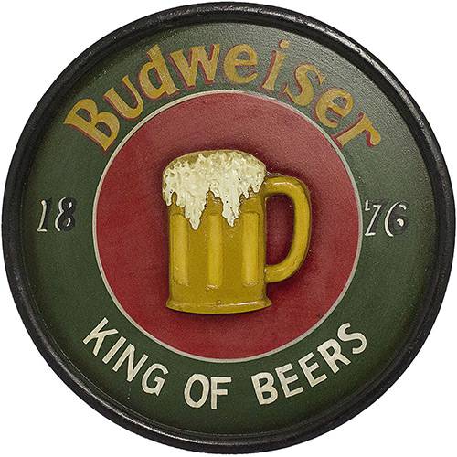 Tamanhos, Medidas e Dimensões do produto Quadro Redondo Budweiser King Of Beers 40x40x3cm - Oldway