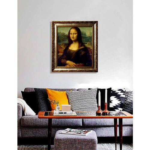 Tamanhos, Medidas e Dimensões do produto Quadro Réplica Monalisa com Moldura Efeito Dourado