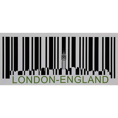 Tamanhos, Medidas e Dimensões do produto Quadro Tela Impressa Código de Barras London England 40x90x3cm - Fullway