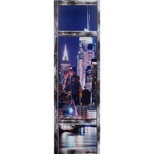 Tamanhos, Medidas e Dimensões do produto Quadro Tela Impressa com Leds Janela 1 Vista City Empire 100x30x3cm - Fullway