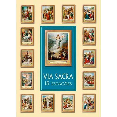 Tamanhos, Medidas e Dimensões do produto Quadro Via Sacra 15 Estacoes com Moldura Efeito Dourado