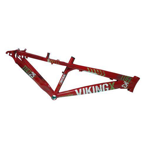 Tamanhos, Medidas e Dimensões do produto Quadro Vikingx Tuff 25 Aro 26 Mtb Downhill Street Vermelho