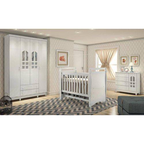 Tamanhos, Medidas e Dimensões do produto Quarto de Bebê Selena 4 Portas com Berço-cômoda-guarda-roupas 4 Portas Carolina Baby
