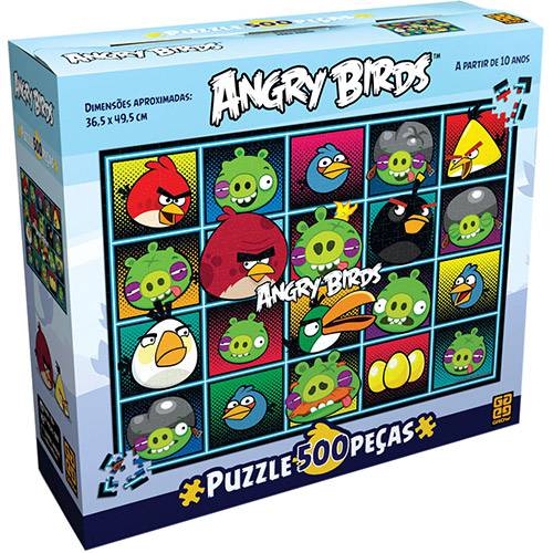 Tamanhos, Medidas e Dimensões do produto Quebra-Cabeça 500 Peças Angry Birds - Grow