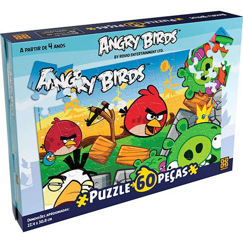 Tamanhos, Medidas e Dimensões do produto Quebra-Cabeça 60 Pçs Angry Birds - Grow