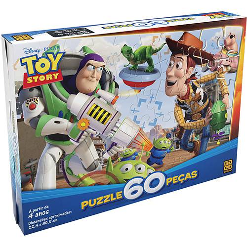 Tamanhos, Medidas e Dimensões do produto Quebra-cabeça 60 Peças Toy Story - Grow