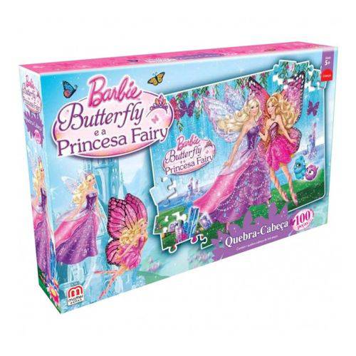 Tamanhos, Medidas e Dimensões do produto Quebra-Cabeça Barbie Butterfly e a Princesa Fairy 100 Peças - Mattel