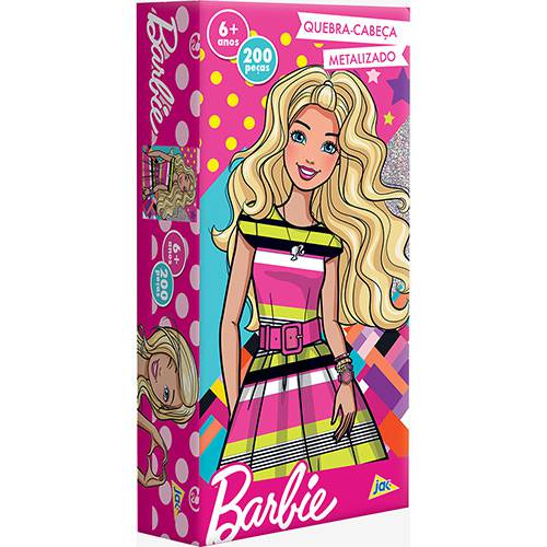 Tamanhos, Medidas e Dimensões do produto Quebra-Cabeça Barbie Metalizado 200 Peças - Jak