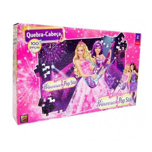 Tamanhos, Medidas e Dimensões do produto Quebra-Cabeça Barbie Princesa Pop Star 100 Peças - Mattel