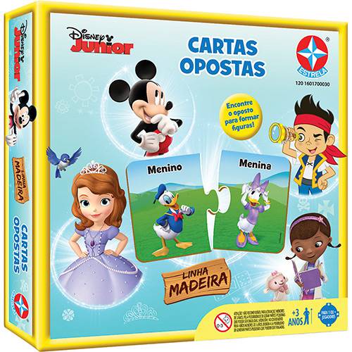 Tamanhos, Medidas e Dimensões do produto Quebra-Cabeça Cartas Opostas Disney Jr. - Estrela