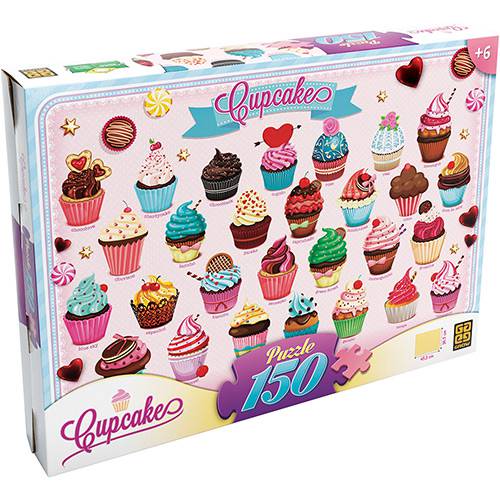 Tamanhos, Medidas e Dimensões do produto Quebra-Cabeça Cupcakes 150 Peças - Grow