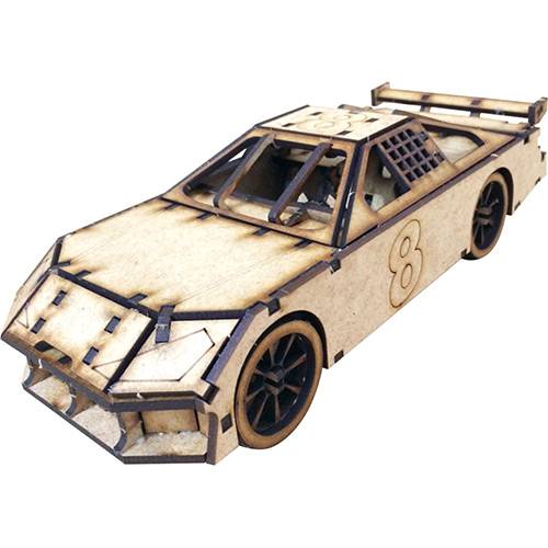 Tamanhos, Medidas e Dimensões do produto Quebra-Cabeça 3D Carro Corrida - Cia Laser