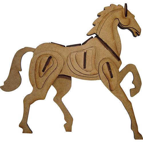 Tamanhos, Medidas e Dimensões do produto Quebra-Cabeça 3D Cavalo MDF - Cia Laser