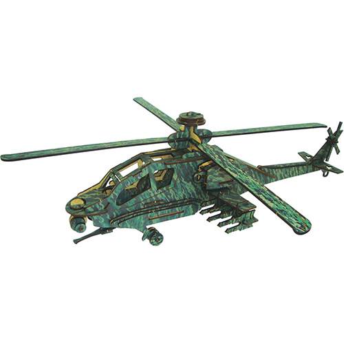 Tamanhos, Medidas e Dimensões do produto Quebra-Cabeça 3D Helicóptero Apache Adesivado - Cia Laser