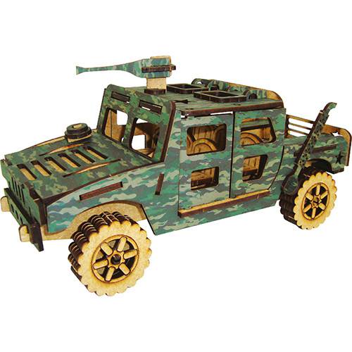Tamanhos, Medidas e Dimensões do produto Quebra-Cabeça 3D Jeep Hummer Adesivado - Cia Laser