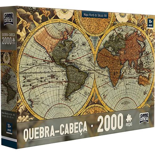 Tamanhos, Medidas e Dimensões do produto Quebra-Cabeça Game Office Mapa Mundi Século XVII - 2000 Peças