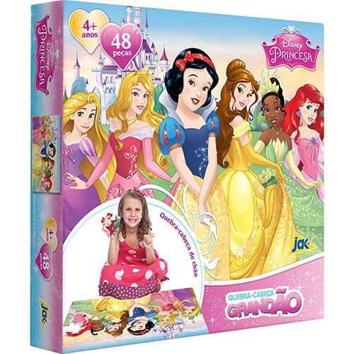 Tamanhos, Medidas e Dimensões do produto Quebra-Cabeça Grandão Princesas Disney 48 Peças - Jak