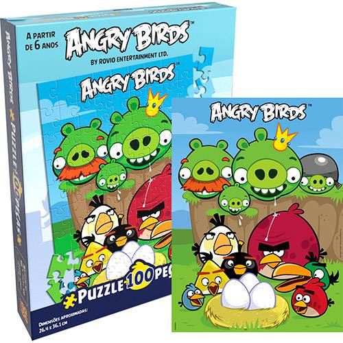 Tamanhos, Medidas e Dimensões do produto Quebra-Cabeça Grow Angry Birds - 100 Peças