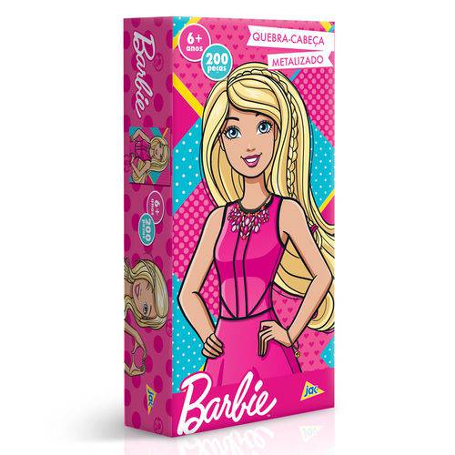 Tamanhos, Medidas e Dimensões do produto Quebra-Cabeça Metalizado - 200 Peças - Barbie - Toyster