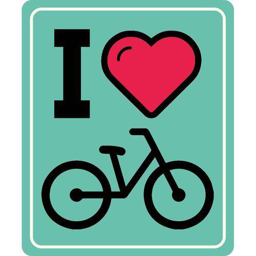 Tamanhos, Medidas e Dimensões do produto "Placa de Sinalização para Bicicleta "I Love Bike" Verde
