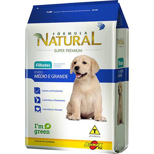 Tamanhos, Medidas e Dimensões do produto Ração Fórmula Natural Super Premium para Cães Filhotes Mix 20kg
