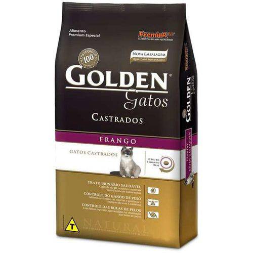 Tamanhos, Medidas e Dimensões do produto Ração Golden Gato Adulto Castrado - Frango - 10,1kg
