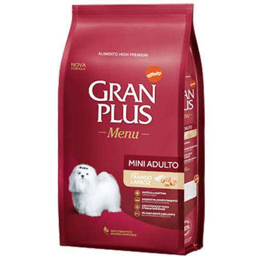 Tamanhos, Medidas e Dimensões do produto Ração Guabi Gran Plus Menu Frango e Arroz para Cães Adultos de Raças Pequenas - 1 Kg