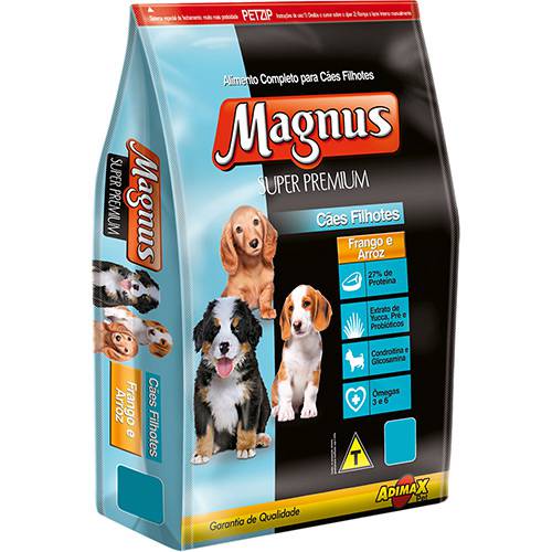 Tamanhos, Medidas e Dimensões do produto Ração Magnus Super Premium para Cães Filhotes Frango e Arroz 1kg
