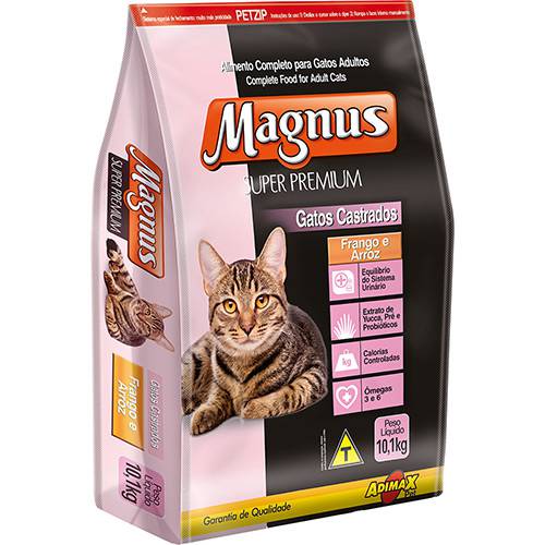 Tamanhos, Medidas e Dimensões do produto Ração Magnus Super Premium para Gatos Castrados Frango e Arroz 10kg