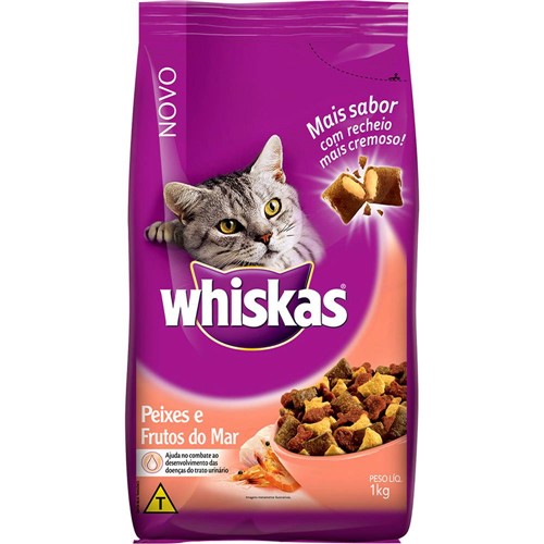 Tamanhos, Medidas e Dimensões do produto Ração para Gatos - Frutos do Mar (1Kg) - Whiskas