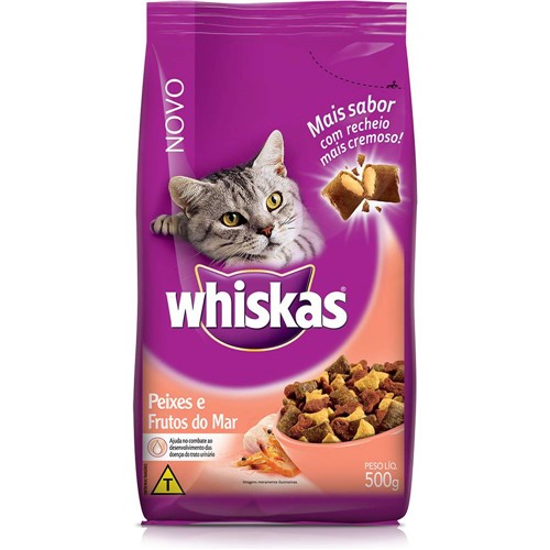 Tamanhos, Medidas e Dimensões do produto Ração para Gatos - Frutos do Mar (500g) - Whiskas