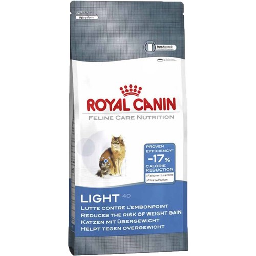 Tamanhos, Medidas e Dimensões do produto Ração para Gatos Light 40 - 7,5Kg - Royal Canin