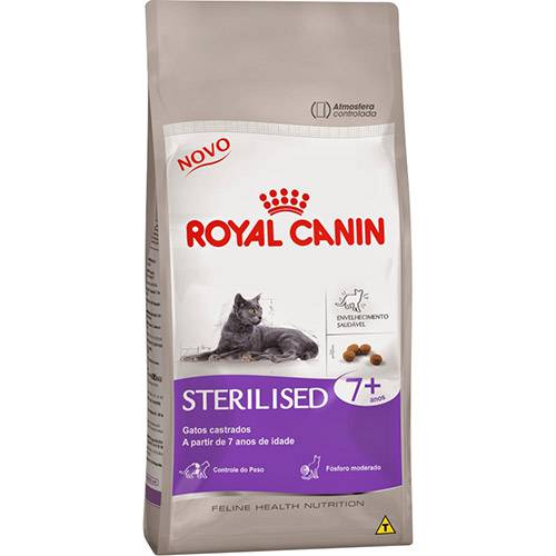 Tamanhos, Medidas e Dimensões do produto Ração Royal Canin Feline Sterilised 7+ para Gatos Adultos Castrados - 7,5kg