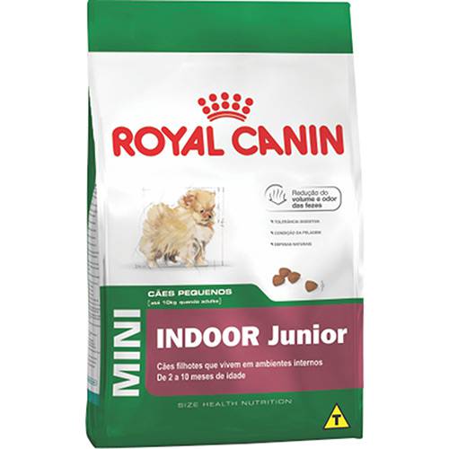 Tamanhos, Medidas e Dimensões do produto Ração Royal Canin Mini Indoor Junior para Cães Filhotes de Raças Pequenas em Ambientes Internos - 3Kg
