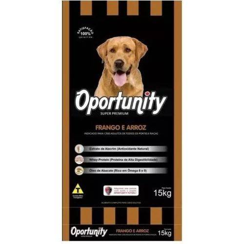 Tamanhos, Medidas e Dimensões do produto Ração Super Premium Oportunity Cães Adultos Frango e Arroz 15kg