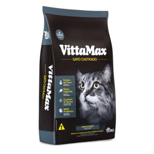 Tamanhos, Medidas e Dimensões do produto Ração Vittamax Gato Castrado Premium Especial 10,1kg Arroz e Frango